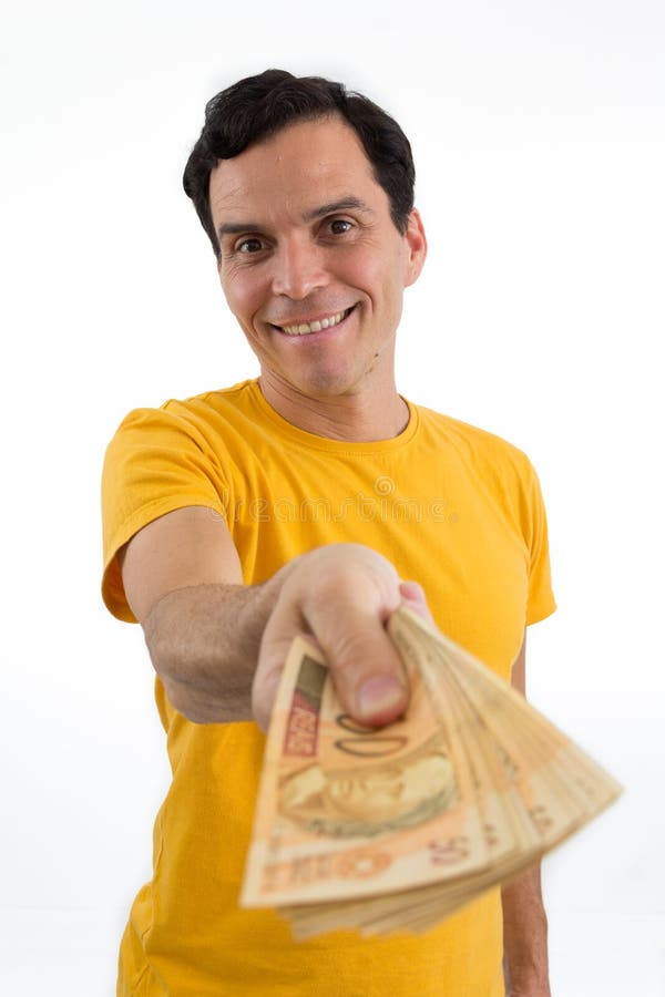 happy person receiving loan funds